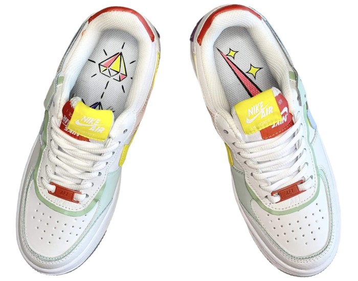 Nike Air Force 1 Low Shadow White/Diamond Blue-Purple-Yellow