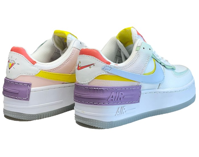 Nike Air Force 1 Low Shadow White/Diamond Blue-Purple-Yellow