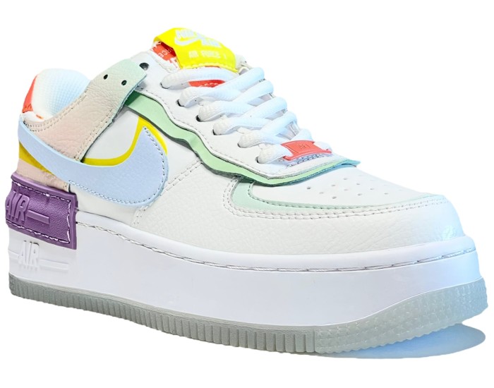 Nike Air Force 1 Low Shadow White/Diamond Blue-Purple-Yellow