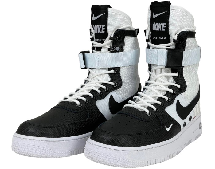 Nike SF Air Force 1 High Panda белые с черным