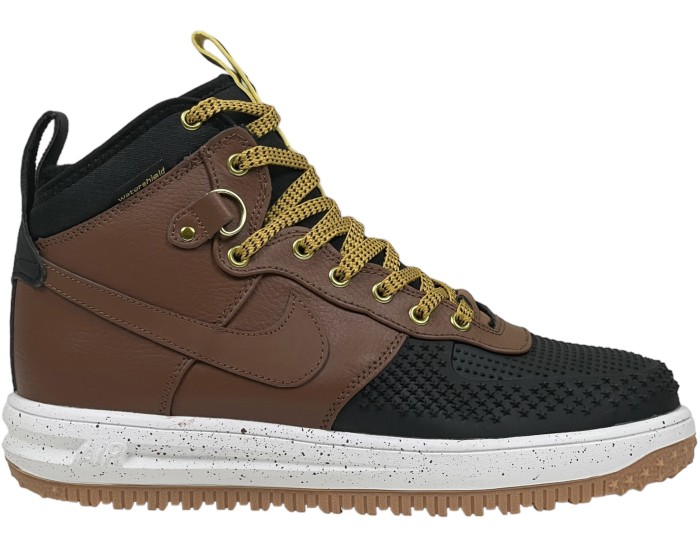 Nike Lunar Force 1 Duckboot Black Deep Wood с мехом