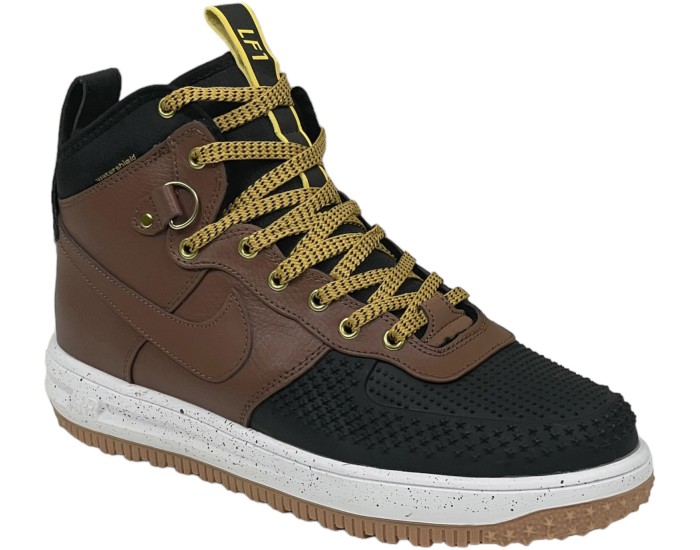 Nike Lunar Force 1 Duckboot Black Deep Wood с мехом