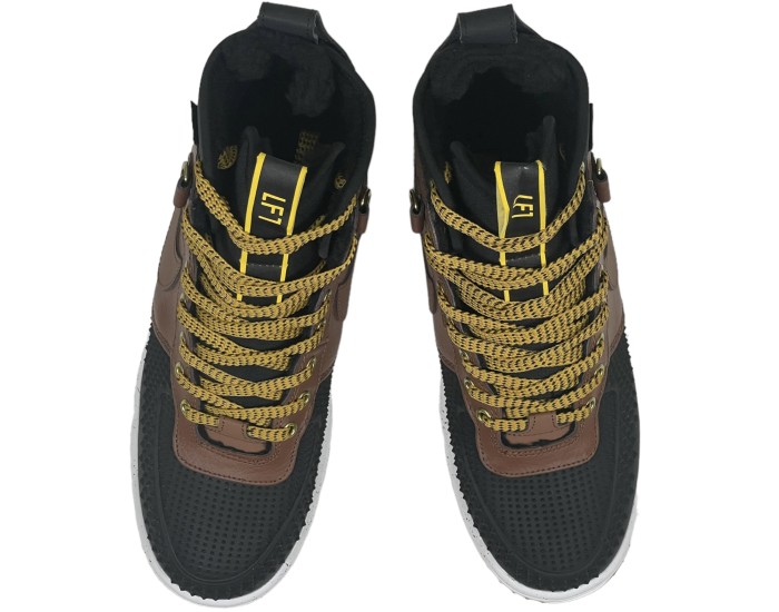 Nike Lunar Force 1 Duckboot Black Deep Wood с мехом