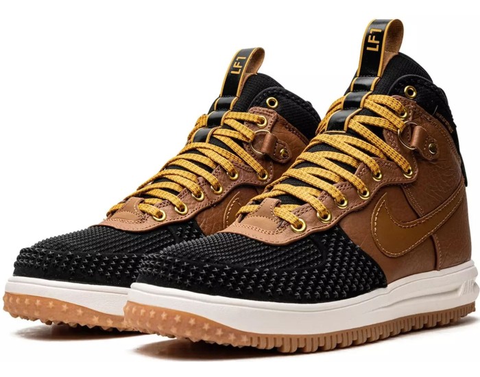 Nike Lunar Force 1 Duckboot Brown с мехом