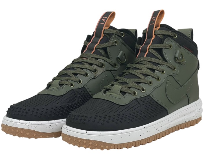 Nike Lunar Force 1 Duckboot Dark Loden Green с мехом
