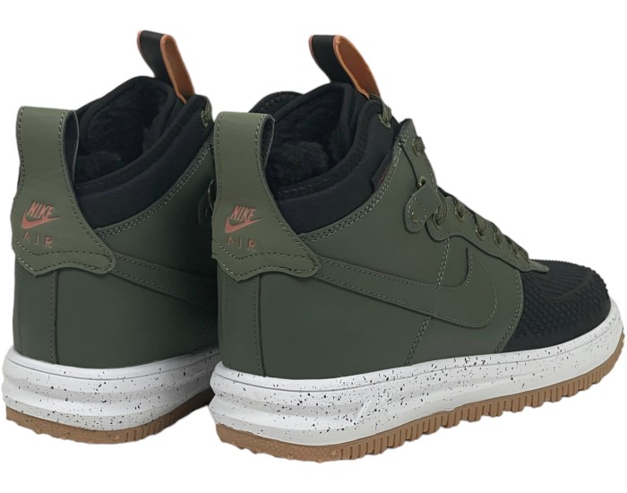 Nike Lunar Force 1 Duckboot Dark Loden Green с мехом