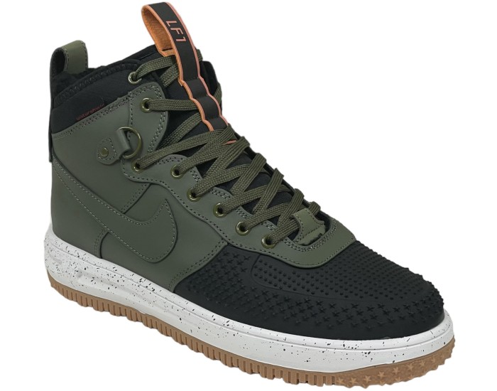 Nike Lunar Force 1 Duckboot Dark Loden Green с мехом