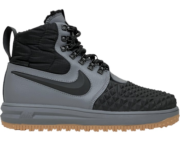 Nike Lunar Force 1 Duckboot Grey Black с мехом