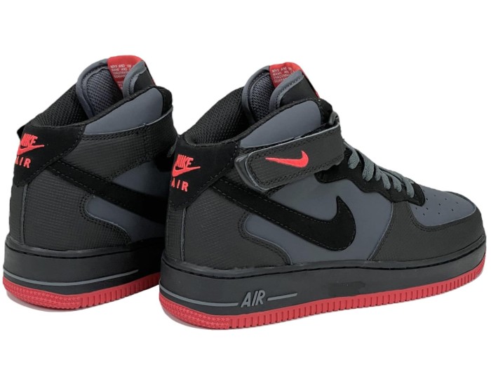 Nike Air Force 1 Mid 07 Dark Grey Black Bright Crimson