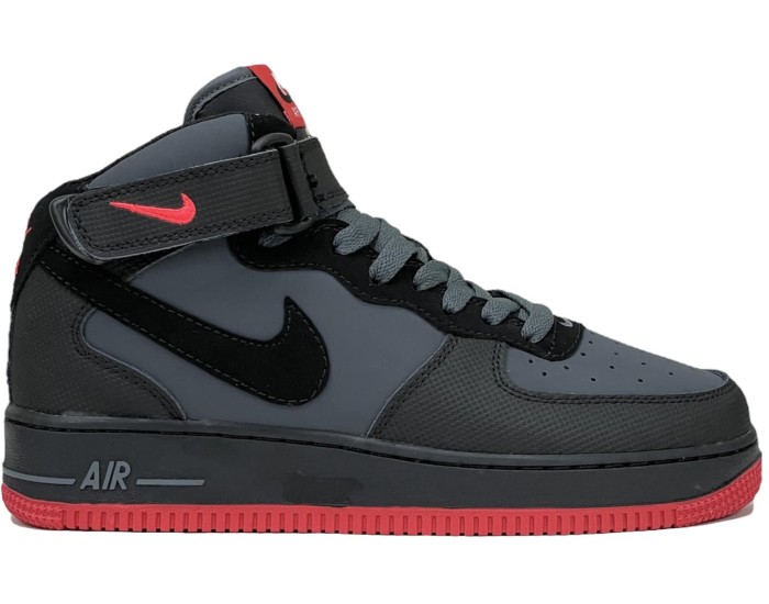 Nike Air Force 1 Mid 07 Dark Grey Black Bright Crimson