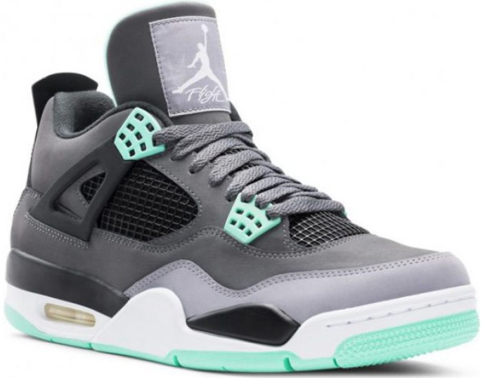 Nike Air Jordan 4 Retro серые с салатовым