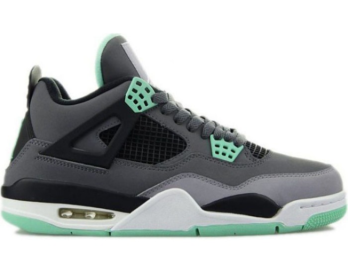 Nike Air Jordan 4 Retro серые с салатовым