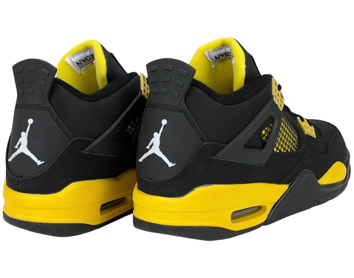 Nike Air Jordan 4 Retro Thunder черные с желтым