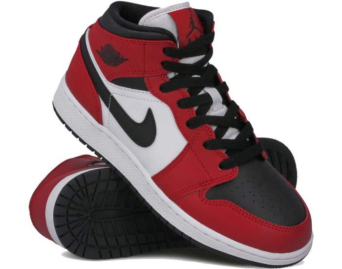 Nike Air Jordan 1 Mid Chicago Black Red