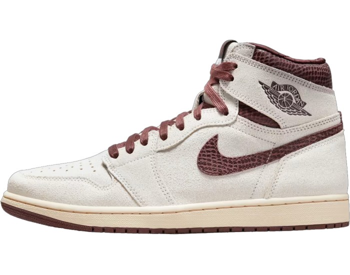 Nike Air Jordan 1 Mid Sail and Burgundy