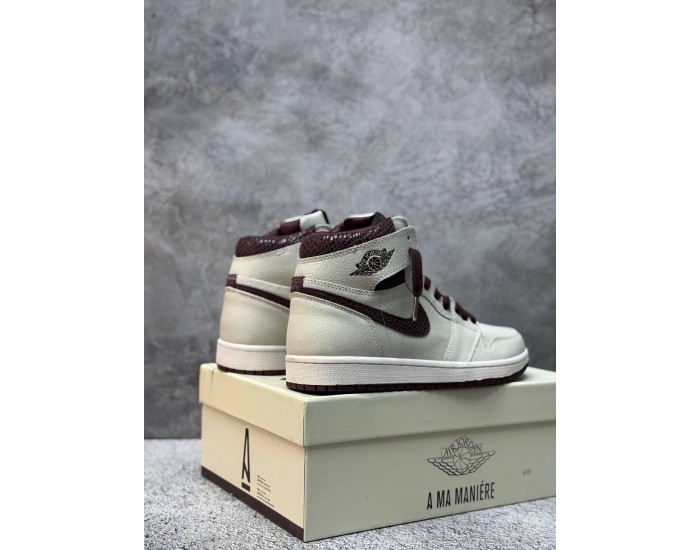 Nike Air Jordan 1 Mid Sail and Burgundy