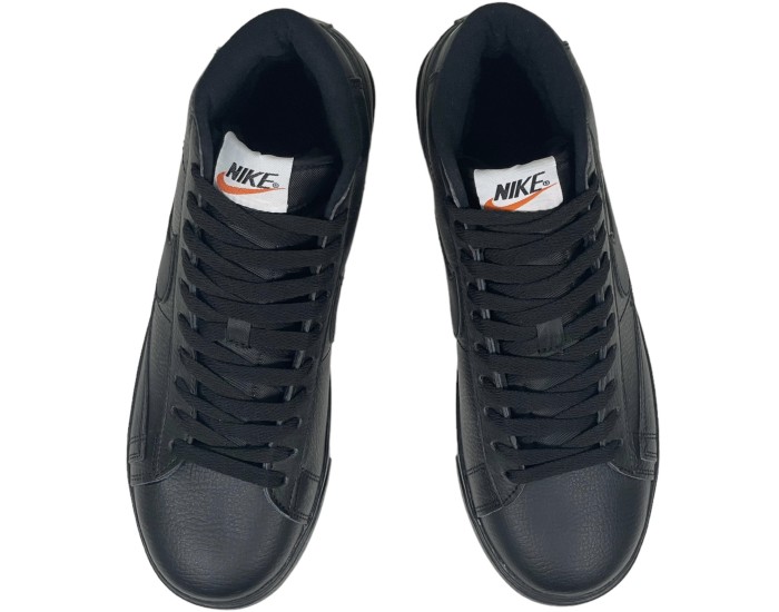 Nike Air Force 1 Blazer Mid 77 Vintage All Black с мехом