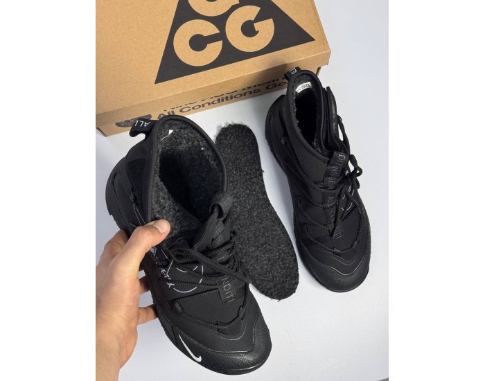 Nike ACG Air Terra Antarktik Black White Fur с мехом