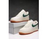 Nike Air Force 1 Low White/Green/Brown с мехом
