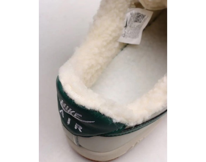 Nike Air Force 1 Low White/Green/Brown с мехом