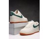 Nike Air Force 1 Low White/Green/Brown с мехом