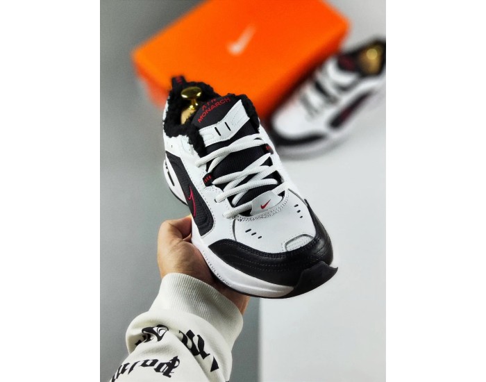 Nike Air Monarch Black White Зимние С Мехом