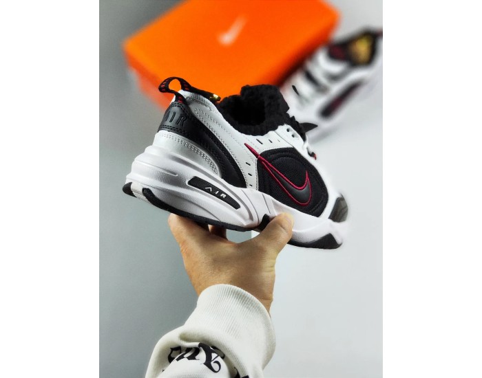 Nike Air Monarch Black White Зимние С Мехом