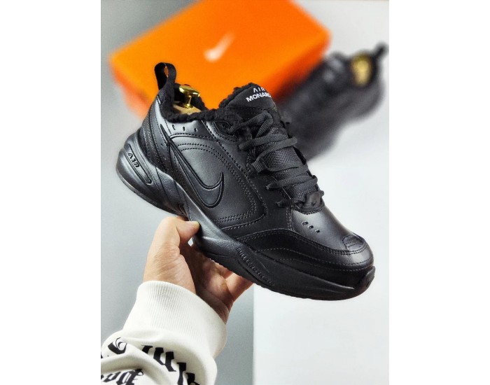 Nike Air Monarch Black Зимние С Мехом