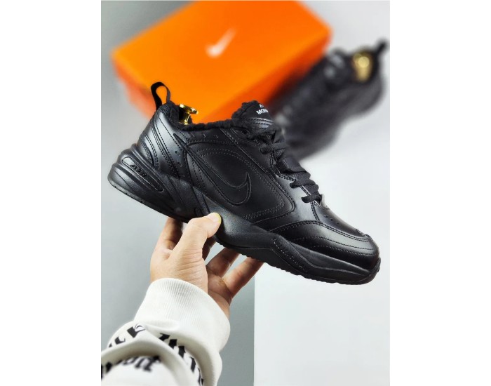 Nike Air Monarch Black Зимние С Мехом