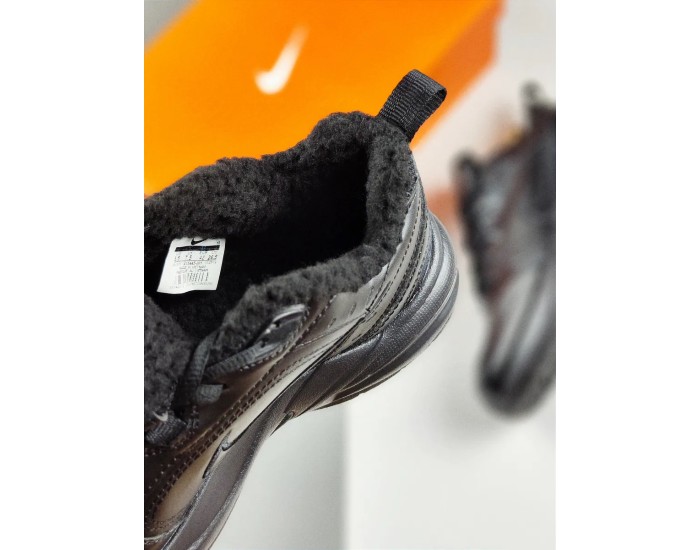 Nike Air Monarch Black Зимние С Мехом