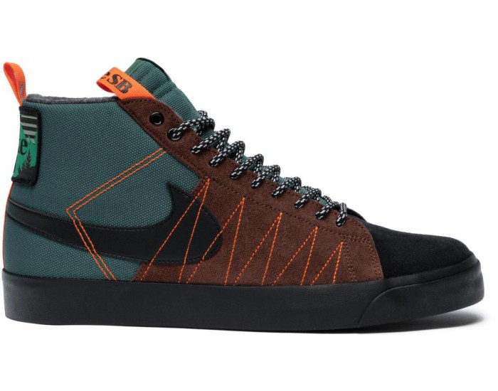 Nike SB Zoom Blazer Mid PRM темно-зеленые утепленные