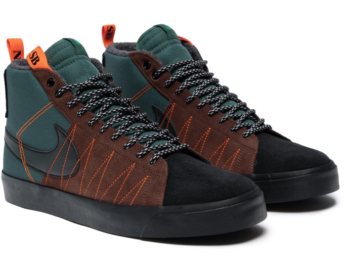 Nike SB Zoom Blazer Mid PRM темно-зеленые утепленные