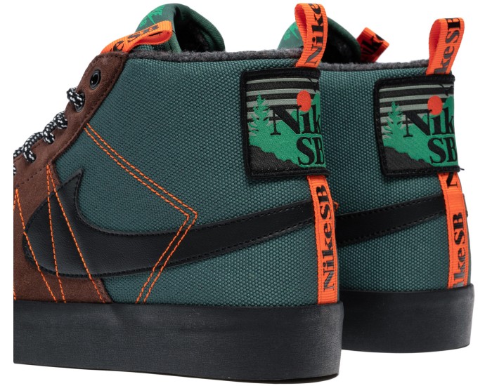 Nike SB Zoom Blazer Mid PRM темно-зеленые утепленные