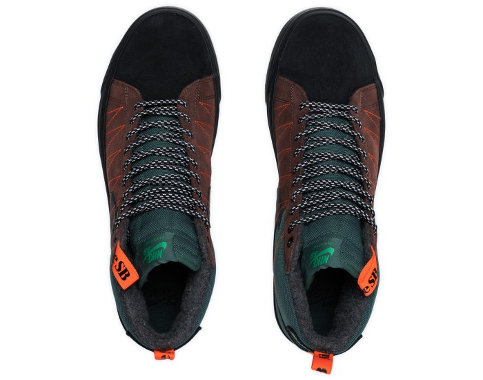 Nike SB Zoom Blazer Mid PRM темно-зеленые утепленные