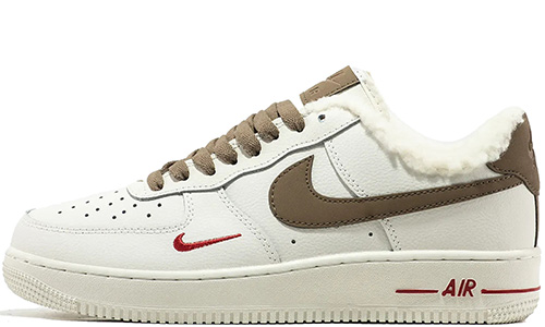 Nike Air Force 1 Low Beige/Brown с мехом